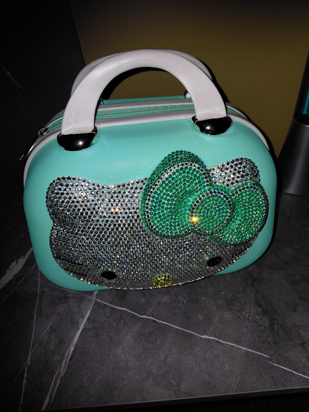 Hello Kitty Mint Green Rhinestone Mini bag with White Handle